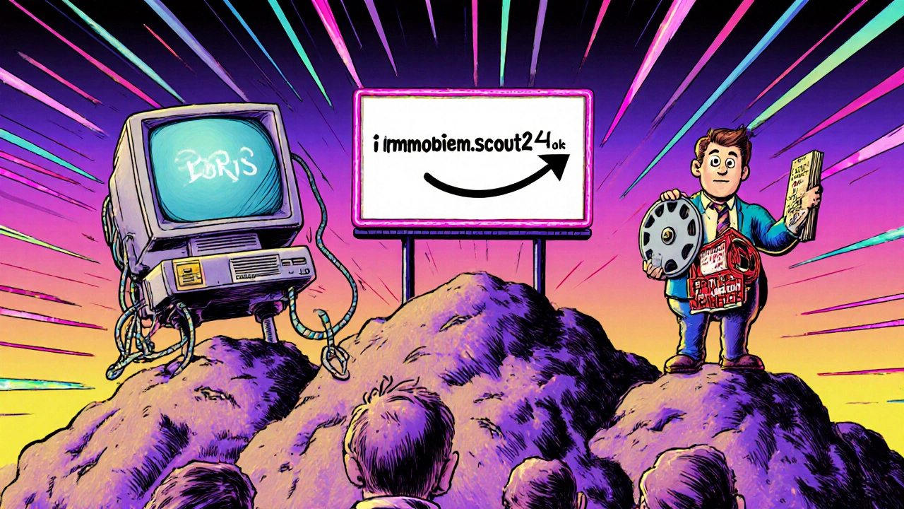 Drei Online-Portale als bunte, cartoonhafte Charaktere mit unterschiedlichen Stilen.