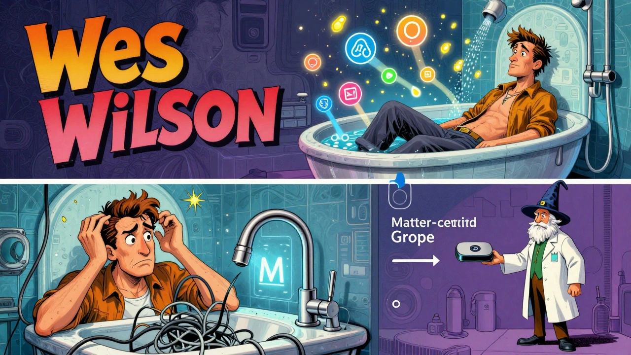 Zeitlinie einer Badrenovierung: von Verwirrung über Matter-Installation bis zur vernetzten Smart-Bad-Welt.