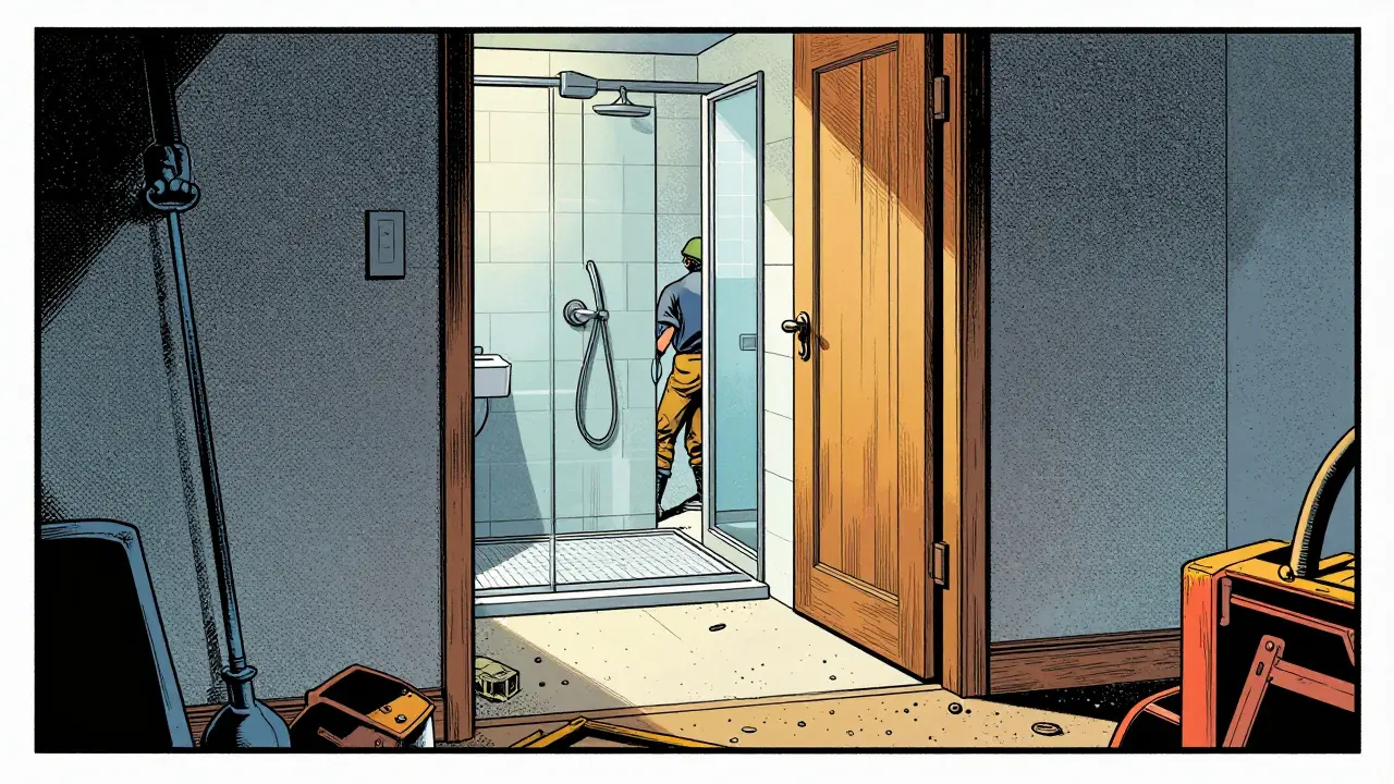 Barrierefreie Badsanierung im Bau