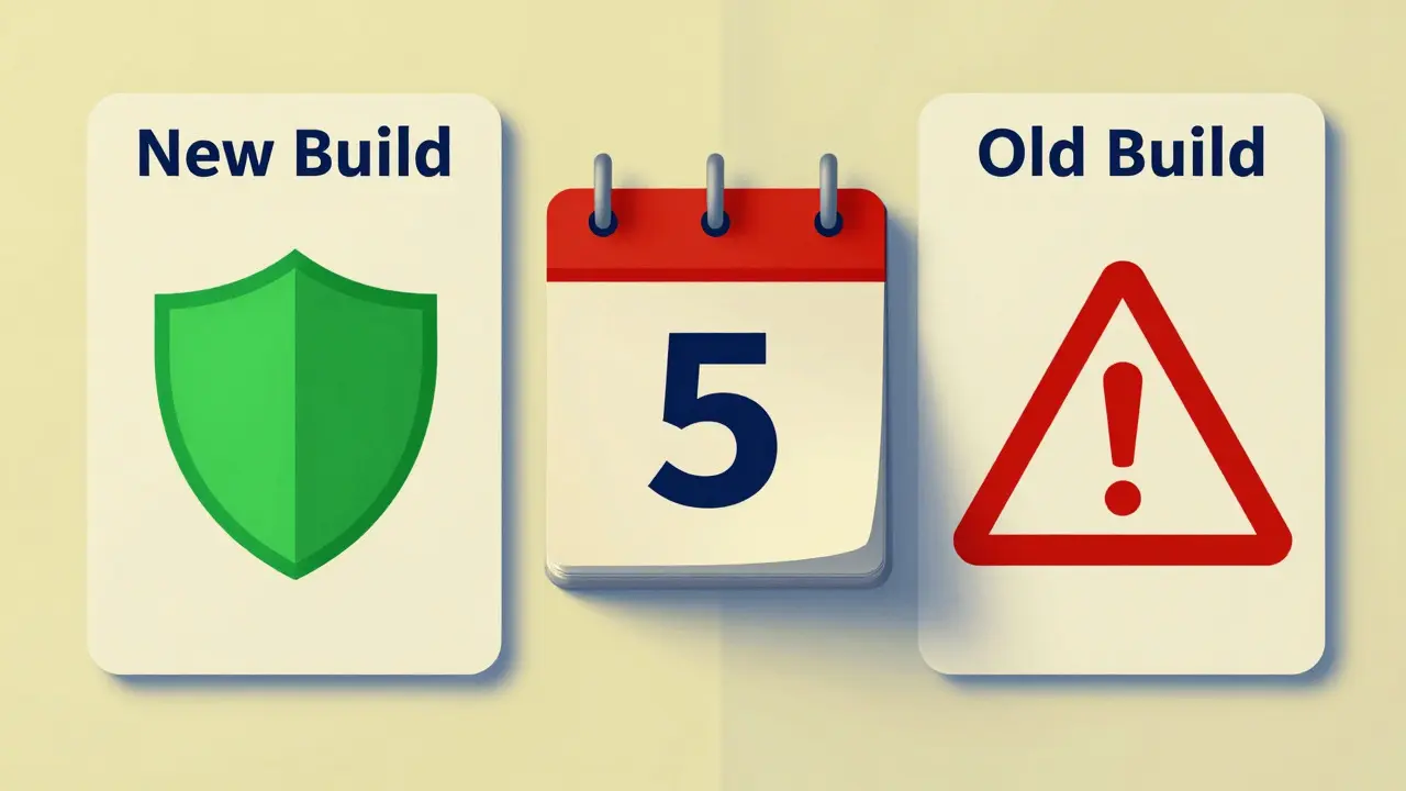 Vergleich Neubau- und Altbau-Gewährleistung mit Kalender