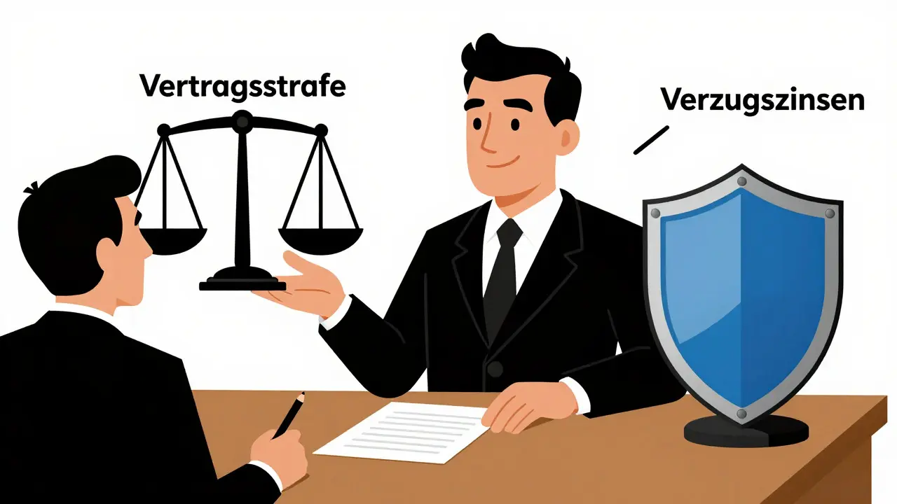 Anwalt erklärt den Unterschied zwischen Vertragsstrafe und Verzugszinsen