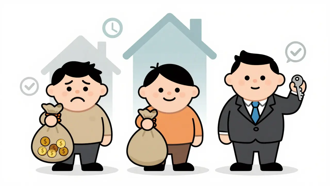 Illustration comparing costs and benefits of different online property portals for sellers